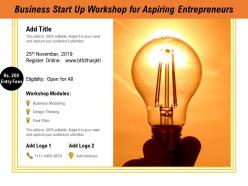 Business start up workshop for aspiring entrepreneurs