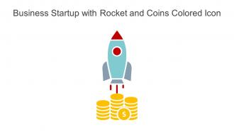 Business Startup With Rocket And Coins Colored Icon In Powerpoint Pptx Png And Editable Eps Format