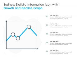 Business statistic information icon with growth and decline graph