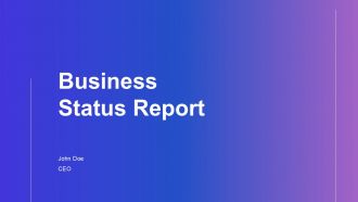 Business Status Report PPT Example ST AI