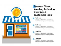 Business store availing refund for unsatisfied customers icon