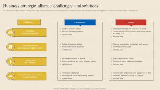Business Strategic Alliance Challenges And Solutions