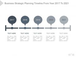 Business strategic planning timeline from year 2017 to 2021ppt layout