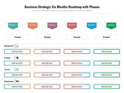 Business strategic six months roadmap with phases