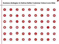 Business strategies to deliver better customer value icons slide ppt powerpoint presentation files