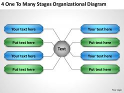 Business Strategy 4 One To Many Stages Organizational Diagram Powerpoint Slides 0523