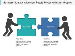 Business strategy alignment puzzle pieces with men graphic