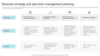 Business Strategy And Operation Management Planning
