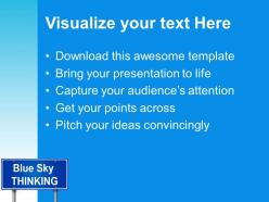 Business strategy and policy powerpoint templates blue sky thinking ppt slides