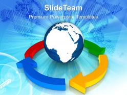 Business strategy and policy powerpoint templates lifecycle with globe ppt