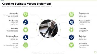 Business Strategy Best Practice Tools Creating Business Values Statement
