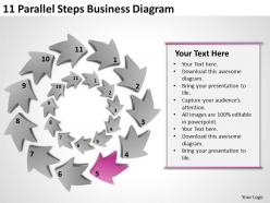 Business strategy consultant 11 parallel steps diagram powerpoint templates ppt backgrounds for slides