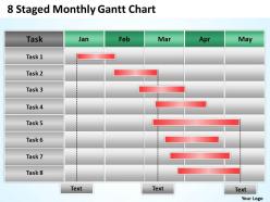 Business strategy consulting monthly gantt chart powerpoint templates ppt backgrounds for slides 0617