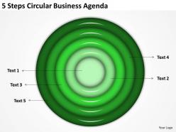 Business Strategy Diagram 5 Steps Circular Agenda Powerpoint Templates