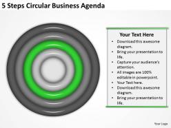 Business strategy diagram 5 steps circular agenda powerpoint templates