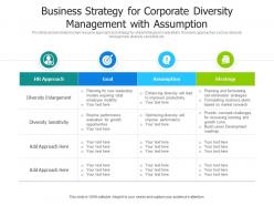 Business strategy for corporate diversity management with assumption