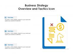 Business strategy overview and tactics icon