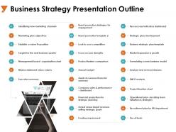Business strategy presentation outline swot analysis ppt powerpoint presentation outline microsoft