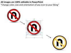 Business strategy prohibition for no turn powerpoint templates 0528