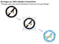 Business strategy prohibition of no smoking powerpoint templates 0528