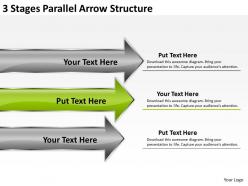 Business structure diagram 3 stages parallel arrow powerpoint slides