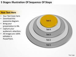 Business structure diagram 5 stages illustration of sequence steps powerpoint templates