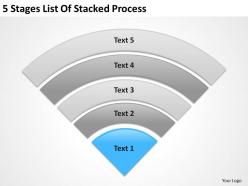 Business structure diagram 5 stages list of stacked process powerpoint templates