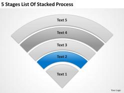 Business structure diagram 5 stages list of stacked process powerpoint templates