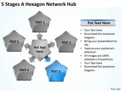 Business structure diagram hexagon network hub powerpoint templates ppt backgrounds for slides