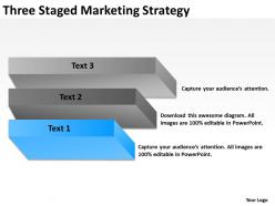Business structure diagram three staged marketing strategy powerpoint templates 0515
