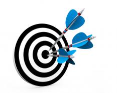 Business success concept with target stock photo