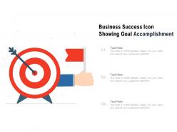 Business success icon showing goal accomplishment