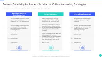Business suitability for the application of offline marketing strategies ppt outline examples