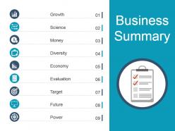 Business summary powerpoint slides templates