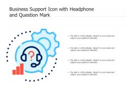 Business support icon with headphone and question mark