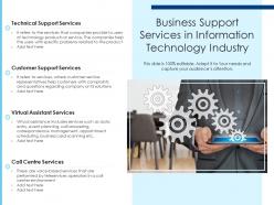 Business support services in information technology industry