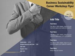 Business sustainability career workshop flyer