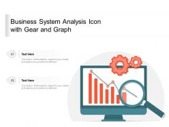 Business system analysis icon with gear and graph