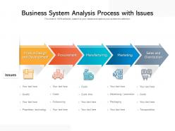 Business System Analysis Process With Issues