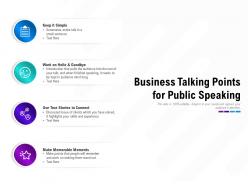 Business talking points for public speaking