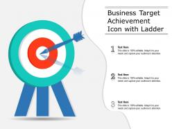 Business target achievement icon with ladder