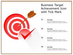 Business target achievement icon with tick mark