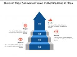 Business target achievement vision and mission goals in steps