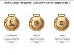 Business Target Achievement Vision And Mission In Designed Circles