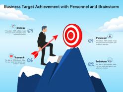 Business target achievement with personnel and brainstorm