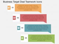 Business target deal teamwork icons flat powerpoint design