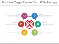 Business Target Review Chart With Strategy Powerpoint Slides