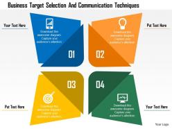 Business target selection and communication techniques flat powerpoint design