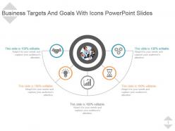 Business targets and goals with icons powerpoint slides