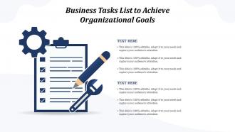 Business tasks list to achieve organizational goals